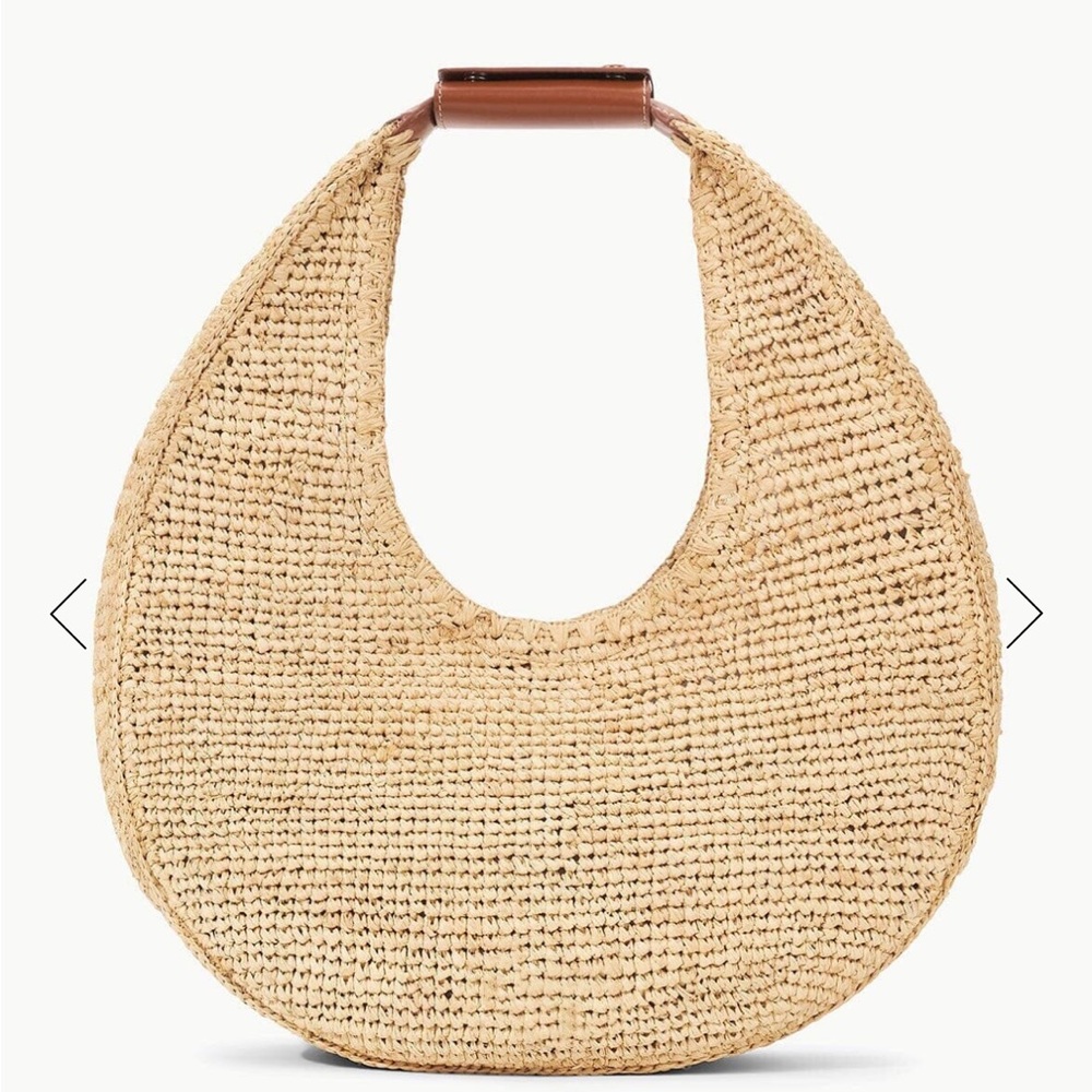 STAUD large Raffia moon bag
